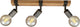 Briloner leuchten wood basic - plafondlamp - spots draaibaar - 3xe27 max. 25w - materiaal: hout en metaal - kleur: zwart en metaal grijs