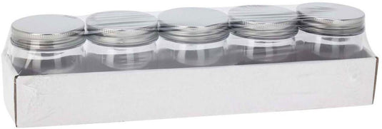 Koopman opbergpotjes speelgoed set met deksel multicolor 9x7cm 5 stuks.