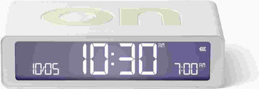 Lexon flip classic on off omkeerbare oplaadbare wekker - wit