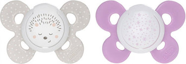 Chicco fopspeen physio comfort lumi meisje siliconen 12m 2 eenheden|soother physio comfort lumi girl silicone 12m 2 units|sucette physio comfort lumi girl silicone 12m 2 unités
