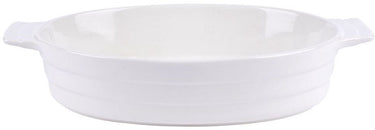 Merkloos sans marque premium keramische wit ovenschaal | met 1,5 liter capaciteit | ovale | vaatwasser veilig | hittebestendig tot 200 graden celsius | perfecte cadeauoptie voor bakliefhebbers | 31x18,5x6cm