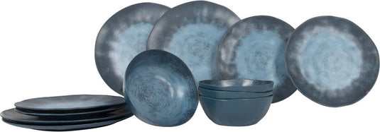 Gimex stone line servies - donkerblauw - 12-delig