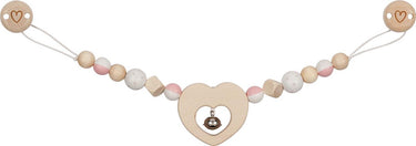 Goki houten wandelwagenketting hart met clips