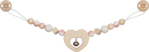 Goki houten wandelwagenketting hart met clips