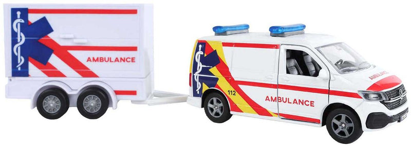 ギャラリービューアに画像をロードする, Kids globe vw transporter ambulance met aanhangwagen
