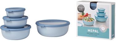 Mepal - multikom cirqula vershouddoos set - 350 + 750 + 1250 + 2250 ml - rond - nordic blue