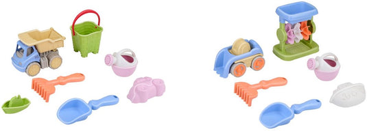 Eddy toys strand speelset voor kinderen - zand speelgoed kinderen met vrachtwagen en accessoires - strandspeelgoed set 6 delig of 7 delig - speelgoed voor zand en strand - 1 willekeurige set
