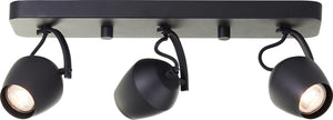 Brilliant vertino - plafondspot - gu10 3x5w - 3000k - zwart