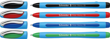 Schneider schrijfwaren schneider balpen - slider memo - xb 1,4mm - 4 stuks op blister - s-75020