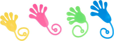 Eddy toys sticky hands kleefhandjes 2 stuks - rekbaar speelgoed dat blijft plakken - kinderfesstje - sticky hands speelgoed voor kinderen - gooien en laten plakken - assorti kleuren - 1 willekeurige kleur combinatie