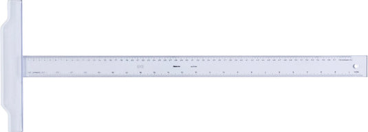 Aristo tekenhaak - lengte 60cm - mm cm inch schaalverdeling - glashelder plexiglas - met anti-slip noppen - ar-23176