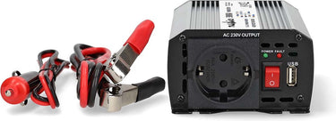 Nedis auto omvormer 300w – 12v 230v – stopcontact usb oplaadpoort – gemodificeerde sinusgolf – accuklemmen sigarettenaansteker – spanningsomvormer