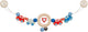 Goki houten wandelwagenketting auto's met clips
