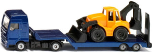 Siku 1761, man vrachtwagen speelgoed met graafmachine, schaal 1:87, metaal kunststof