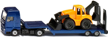 Siku 1761, man vrachtwagen speelgoed met graafmachine, schaal 1:87, metaal kunststof