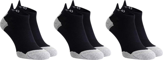Rogelli core dames en heren 3 pack korte hardloopsokken - zwart grijs