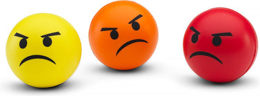 #winning emoticon stressballen - fopartikel - zacht medium hard - geel oranje rood