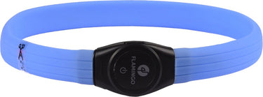 Flamingo led halsband hond oplaadbaar – ilona visio blauw – 35-64cm – lichtgevende halsband met usb 3 standen – zichtbaar tot 500m
