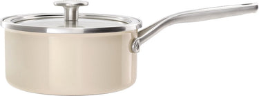 Kitchenaid steel core enamel steelpan 20cm 2,4l - amandelwit - inductie - pfas-vrij