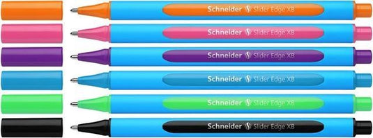 Schneider schrijfwaren schneider balpen - slider edge - penpunt xb 1,4mm - assorti 6 stuks - s-152276