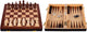 Engelhart opklapbare schaak backgammon set – houten schaak- en backgammonbord van essenhout – spelbord 30 x 30 x 5,5 cm – luxe reisbord draagbare spelset – 2 spellen in 1 –