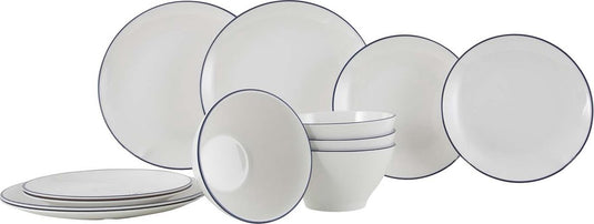 Gimex - linea line - servies - blauw - 12-delig