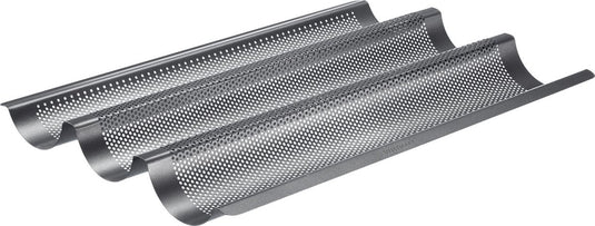 Westmark baguette bakvorm, voor 3 stokbroodjes, lengte: 38,5 cm elk, staal, anti-aanbakbedekt, lang, antraciet, 32982260