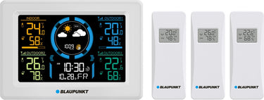 Blaupunkt - weerstation met hygrometer luchtdruk voorspelling - 3 sensoren - wit