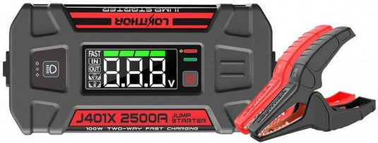 Lokithor jumpstarter j401x - 12v 2500a startbooster - powerbank - voor koude temperaturen - led zaklamp - ip65