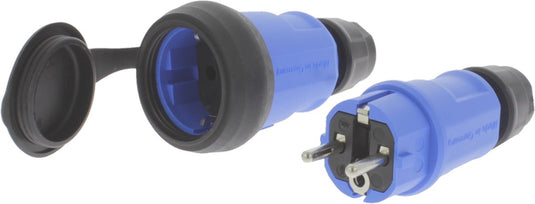 Q-link stekkerset â€“ stekker en contrastekker â€“ zwart â€“ blauw