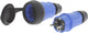 Q-link stekkerset â€“ stekker en contrastekker â€“ zwart â€“ blauw
