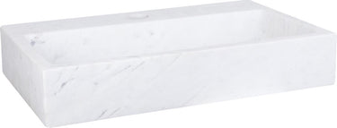 Differnz flat fontein 38x24x8cm 1 kraangat recht mat rechthoek marmer wit