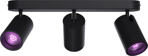 Calex smart plafondlamp - 3-lichts - slimme opbouwspot - ovaal - zwart