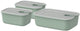 Mepal vershouddoos set easyclip - 2x 700 + 1500 ml - vershoudbakjes met schuifsluiting - geschikt voor magnetron. stoomoven. koelkast en vriezer - nordic sage