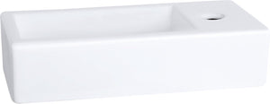 Differnz ravo fontein - 38.5x18.5x9.5cm - 1 kraangat rechts - keramiek wit