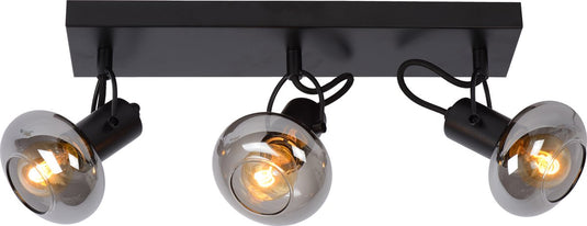Lucide madee - plafondspot (plafondlamp) - 3xe14 - zwart