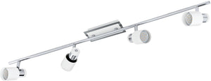 Eglo davida - plafondspots - 4 lichts - chroom, wit