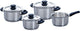 Bk karaat+ pannenset 4-delig - 16 18 20cm - zonder pfas-vrije antikleeflaag - pannenset inductie - rvs kookpan - ovenbestendig tot 160°c - met deksel - zilver