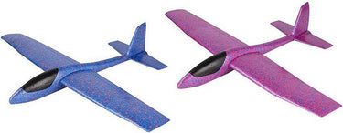 Eddy toys glider vliegtuig schuim 66 x 84 x 14 cm - zweefvliegtuig speelgoed met 2 vliegstanden - foam vliegtuig voor kinderen - gooivliegtuig van epp schuim - 1 willekeurige set