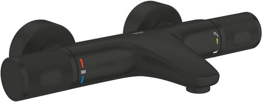 Grohe precision feel thermostatische badmengkraan - wandgemonteerd - met cooltouch - waterbesparend - matte black (matzwart)