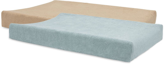 Jollein aankleedkussenhoes badstof 50x70cm - zachte hoes baby aankleedkussen - sea green biscuit - 2 stuks