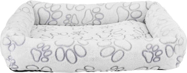 Trixie hondenmand - nando hoekig lichtgrijs - 60x50 cm, pluche, polyester, schuimrubber vulling