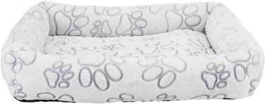Trixie hondenmand - nando hoekig lichtgrijs - 60x50 cm, pluche, polyester, schuimrubber vulling