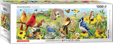 Eurographics - tuin vogels [garden birds] - greg giordano - 1000 stukjes 96×32cm (b×h) - panorama legpuzzel