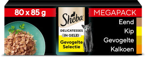 Sheba kattenvoer - délicatesses - gevogelte in gelei - 80x85g mega-pack