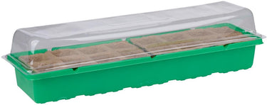 Kinzo kweekbak - kweekset met mini kas en transparante kap - propagator met 2x 8 zaaipotjes - kweekkas met diepe bak voor goede irrigatie - zaaibak ca. 54 x 17 x 13 cm