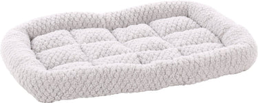 Flamingo hondenkussen – benchkussen – extra zacht hondenkussen 55,5 x 38,5 cm – geschikt voor hondenbench en kattenkussen – jacquard rechthoekig grijs