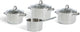 Bk essentials pannenset 4-delig - 16 18 20cm -zonder pfas-vrije antikleeflaag - pannenset inductie - inductie kookpan - rvs pannenset - ovenbestendig tot 230°c - met glazen deksel - zilver