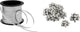 Merkloos sans marque zilver lint voor geschenkverpakkingen 5mm x 20m + 12 x ster mat zilver 6cm cadeaustrikken - starbows - met plakstrip - decoratie strikken inpaklint krullint sierlint inpak lint cadeaulint rol bolduc