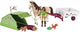 Schleich horse club speelfigurenset - sarah's kampeeruitstapje - kinderspeelgoed voor jongens en meisjes - 5 tot 12 jaar - 12 onderdelen - 42533